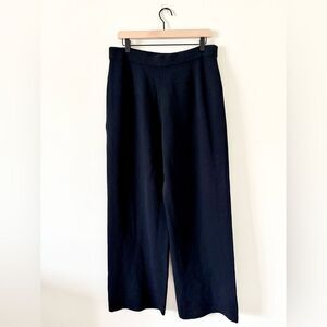 St. John Collection Knit Straight Leg Pull on Pants in Black - Size 12